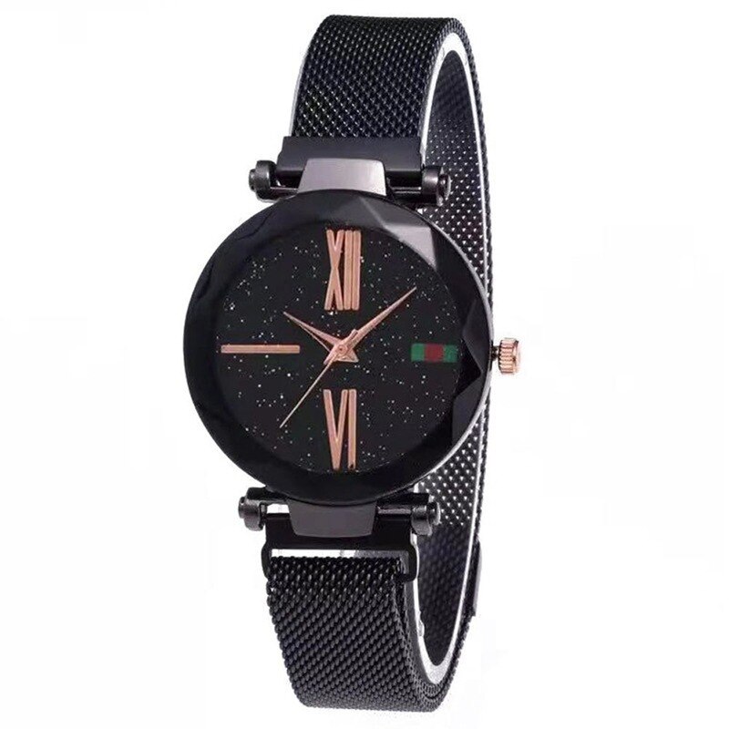 Luxury Rose Gold Women Watches Minimalism Starry sky Magnet Buckle Casual Female Wristwatch Waterproof Roman Numeral