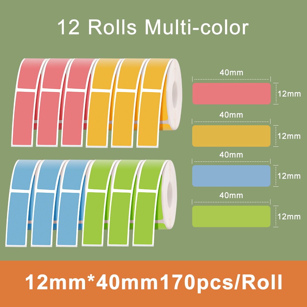 Supvan Mini Label Printer Paper Waterproof Anti-Oil Printing Label Price Label Pure Color Scratch-Resistant Label Sticker Paper