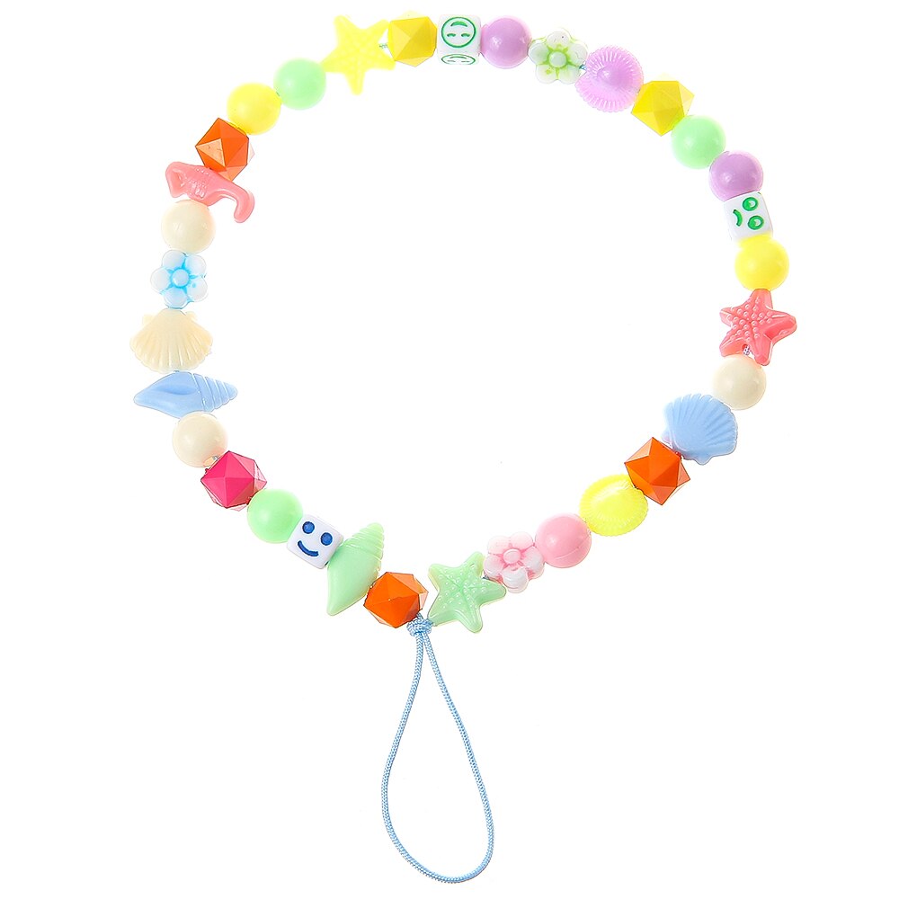 HEYUYAO Love Star Beaded Phone Chain Mobile Phone Chain Wrist Strap Accessories Color Plastic Bead Bracelet Random Color: 4