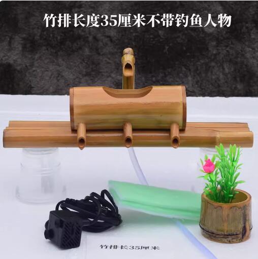 Décoration Feng Shui en bambou pour Aquarium, recyclage de l'eau, fontaine d'eau en Tube, filtre de creux en pierre, mobilier de bureau: L / GRIS FONCÉ