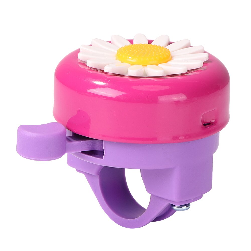 Child Bike Bell Daisy Cycling Horns Funny Mountain Bike Road Bicycle Marguerite Handlebar Horn Safety Alarm Bell for Kids: Rose Red and Purple