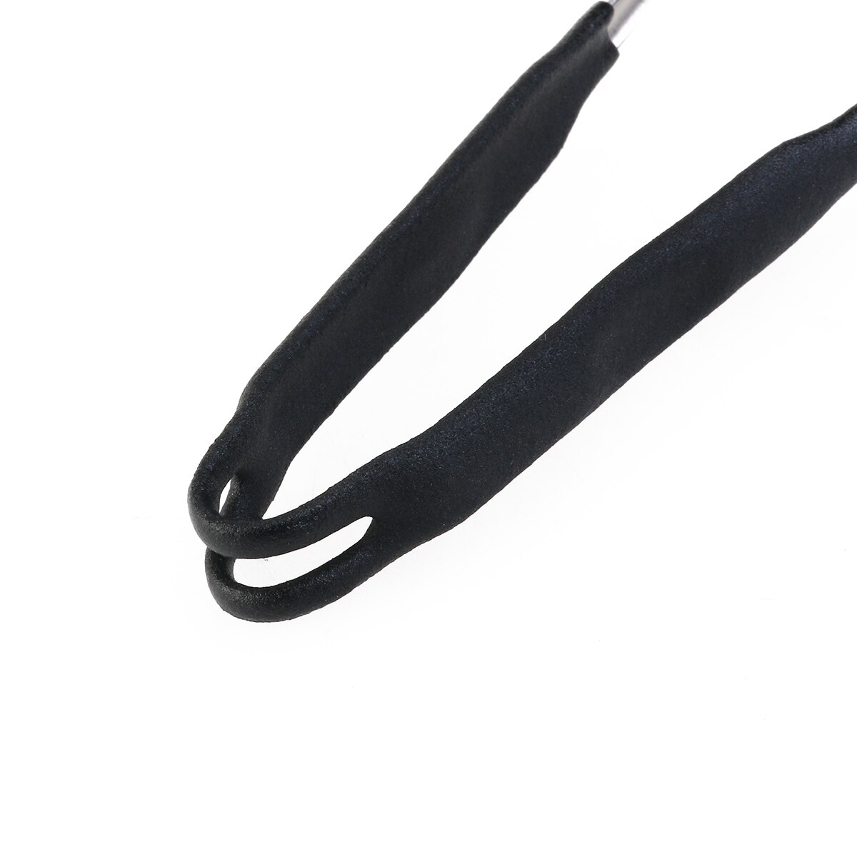 Stainless Steel Ice Clips Tongs with Rubber Wrapped Handle (Black)