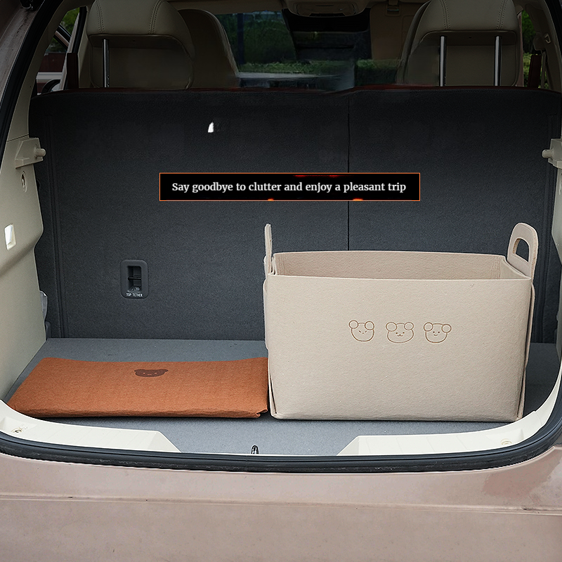 Opvouwbare Opslagmand Autokofferbak Opbergdoos Slijtvast Vilt Materiaal Met Hoge Capaciteit Voor Meerdere Gelegenheden