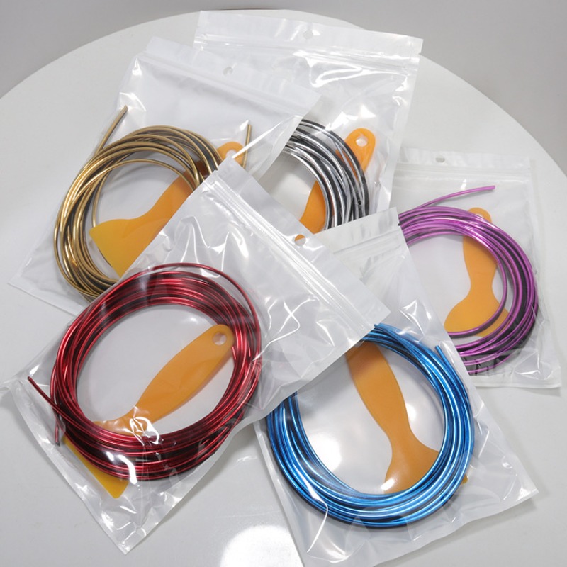 Moldura Universal para decoración de coche, tiras flexibles, molduras interiores para coche, embellecedor de cubierta para salpicadero, puerta, estilo de coche, 5M