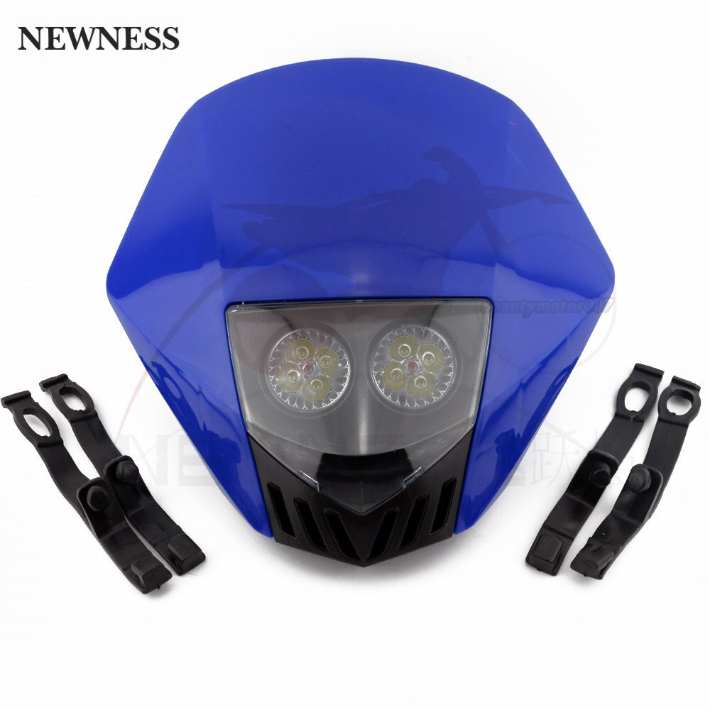 Faro de carenado doble para motocicleta, luz LED deportiva para Yamaha WR250 TTR WR 450 Enduro MX HMX Dirt Bike: Azul