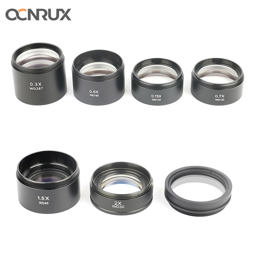 Microscope trinoculaire stéréo, Microscope trinoculaire, objectif auxiliaire, lentille de Barlow 0,3x0,5x0,7x0,75x1x1,5x2x