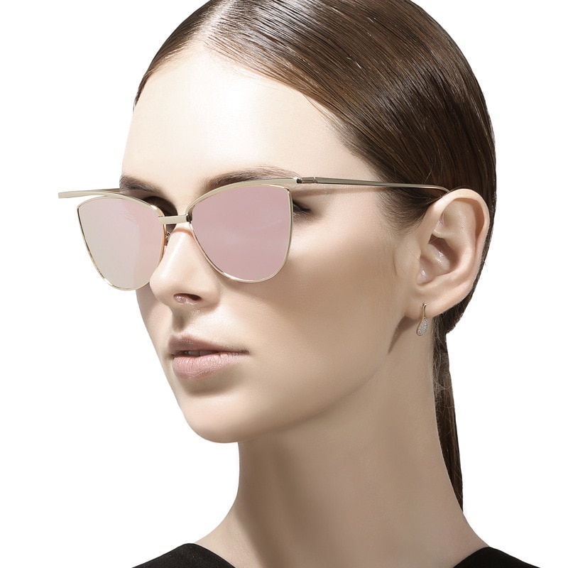 Brand cat eye red sunglasses ladies vintage shades tinted color lens women eyewear yellow sun glasses oculos uv400