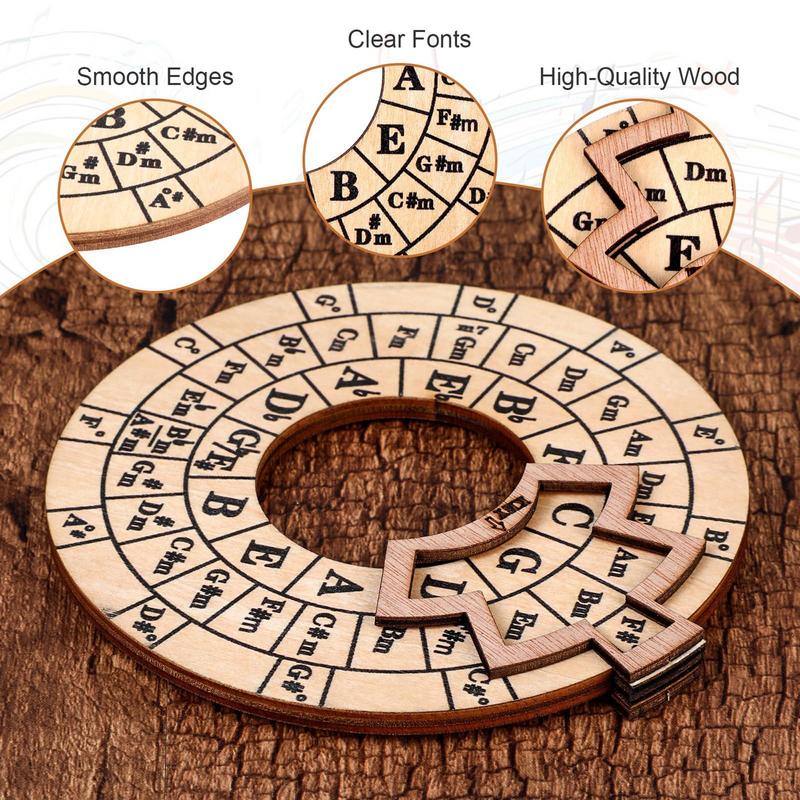 Wooden Melody Tool Chord Wheel Guitar Tools Wooden Chord Tool Roundel Of Fifths Wheel Melody Tool For Notes Chords Key Signature