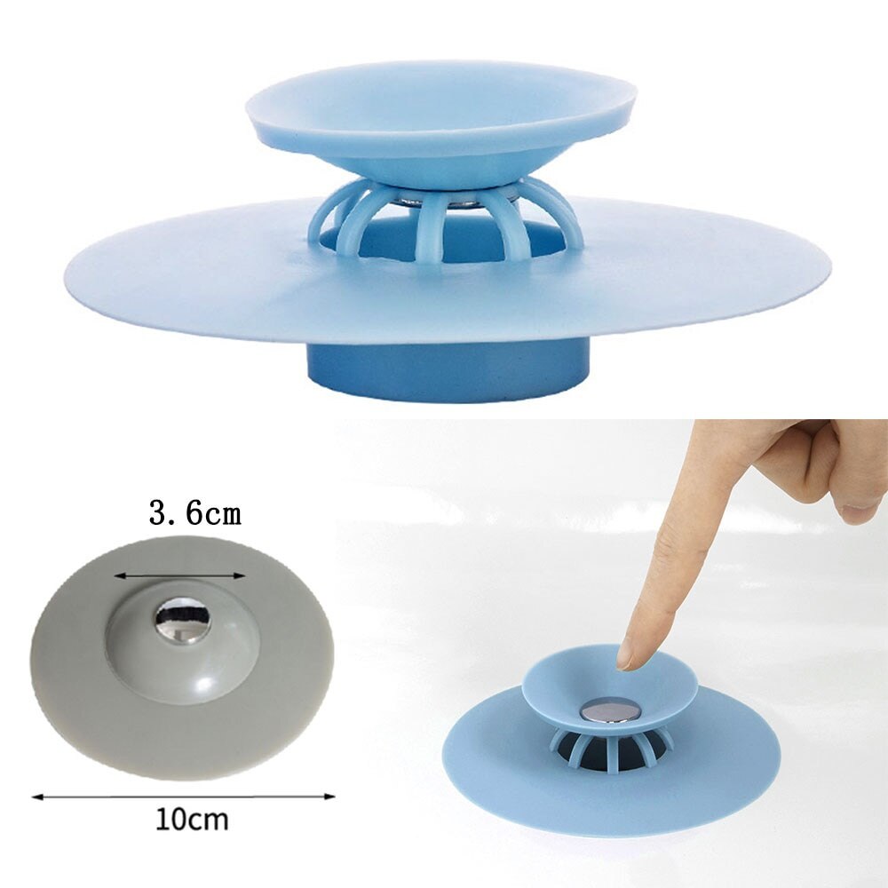 Kitchen Silicone Sink Plugs Bathroom Bathtub Drain Press Sink Plugs Drain Strainer Stopper Gadget For Kitchen Bathroom