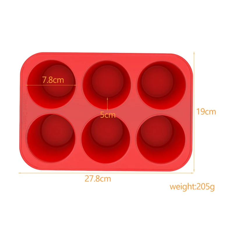 6 Cup Silicone Cupcake Pan Jumbo Muffin Pan Giant Cupcake Pan/Cups Deep Popover Pan Large Muffin Pans Baking Cheesecake Bites