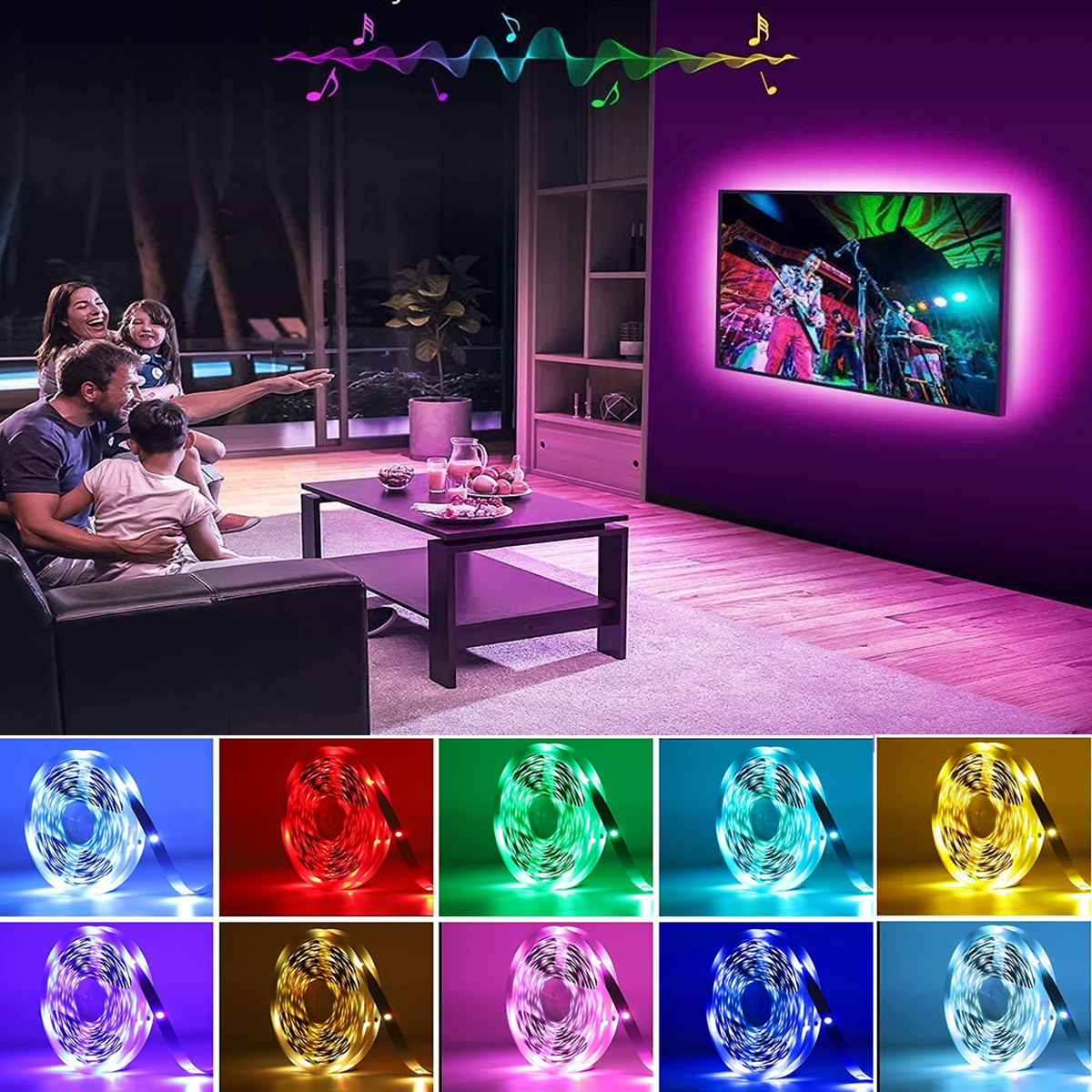Rgb 5050 led strip lys bluetooth app kontrol 5v usb led tape fleksibelt bånd diode tape til tv baggrundsbelysning værelse dekoration