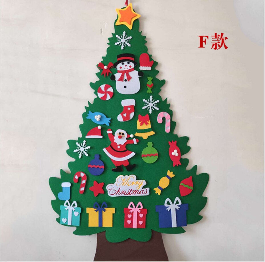 Diy Voelde Kerstboom Kerst Decor Voor Thuis Navidad Jaar Voor Kinderen Cristmas Ornamenten Navidad Natal Xmas boom: F