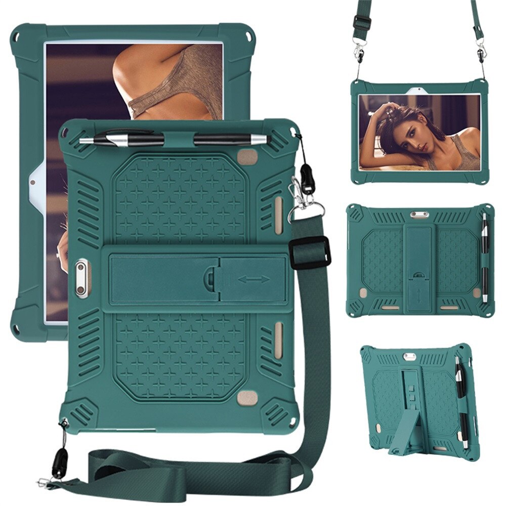 Universal Tablet Stands Shockproof Silicone Cover Case For 10 10.1 Inch Android Tablet PC Smart Case Tablet PC Protective: Green 