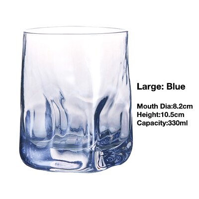 Vierkant gehamerd whiskyglas, waterglas, waterbeker, sapglas, wijnglas, drinkbeker 250ml/330ml: Grote heldere
