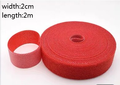 5m diy plast nylon kabelbindare manager lindare kabelklämmor kardborreband band trådrem förseglar kontor skrivbordshantering: 2 cmx 2m röd