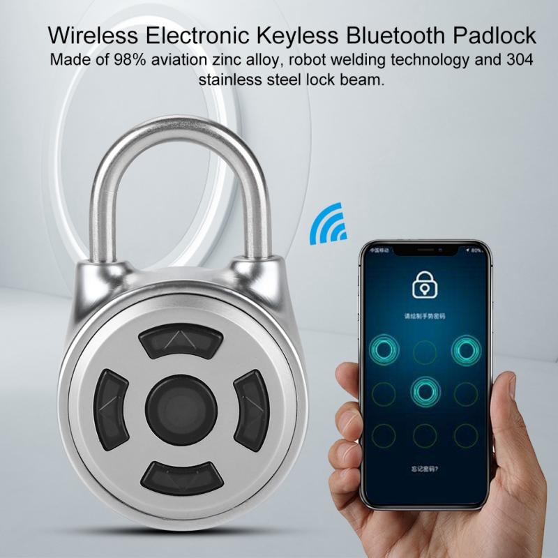 Bærbar bluetooth smart lås hængelås anti-tyveri ios android app kontrol dørskab hængelås elektronisk skab