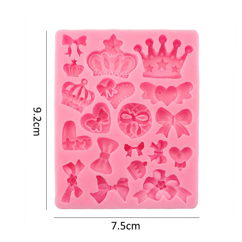 Muchos corona bowknot forma 3D fondant molde de silicona para pastel para moldes de arcilla polímeros cocina pastel de chocolate Hacer Dulces herramientas
