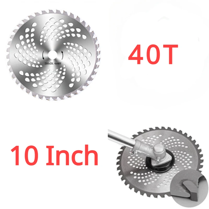 10 Inch Universeel Grasmaaier Blad 40T/60T/80T Bosmaaier Boom Trimmer Zaagblad Carbide Vervanging Cirkelzaagblad: GRIJS