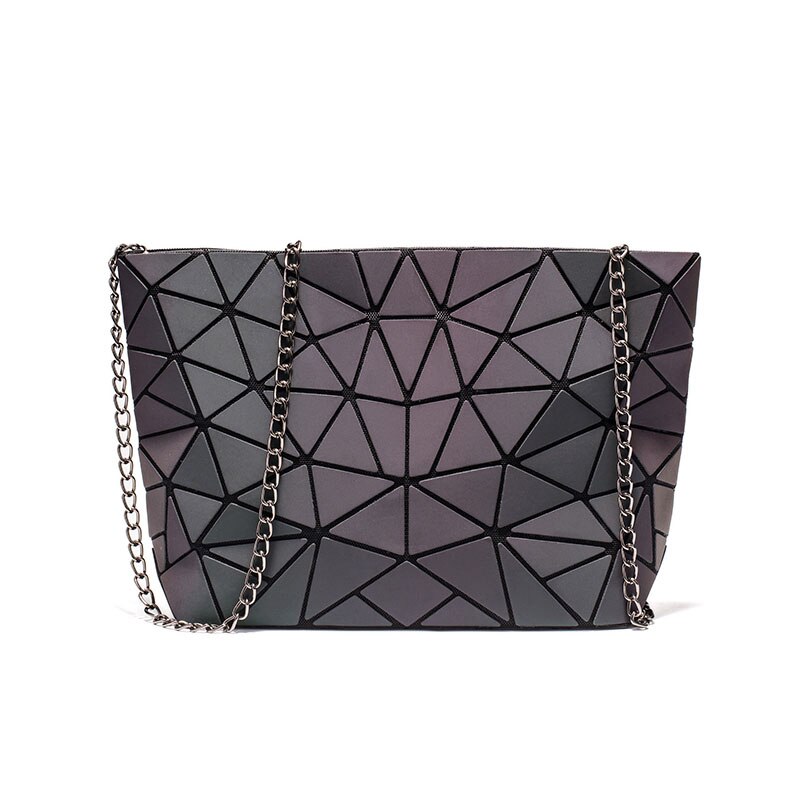 Neue Bao Taschen für Frauen Leucht Kette Lightnig sac bao Tasche Diamant Geometrie Schulter Taschen Einfachen Klapp Messenger Taschen bolso: Luminous B