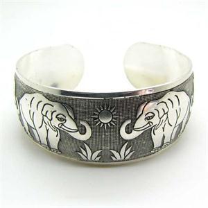 Vintage tibetano tibet elefante sol pulseiras jóias elegante nearround metal totem bangles feminino