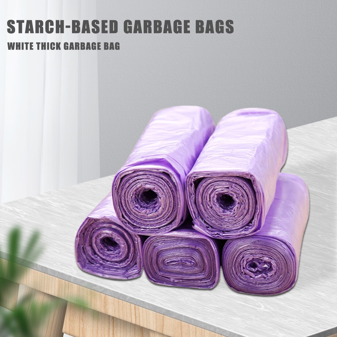 Max Load 5kg Home Disposable Garbage 5 Roll Disposal Trash Bag Breakpoint Cleaning Bag Rubbin Junk Bag Organizer Waste Bag