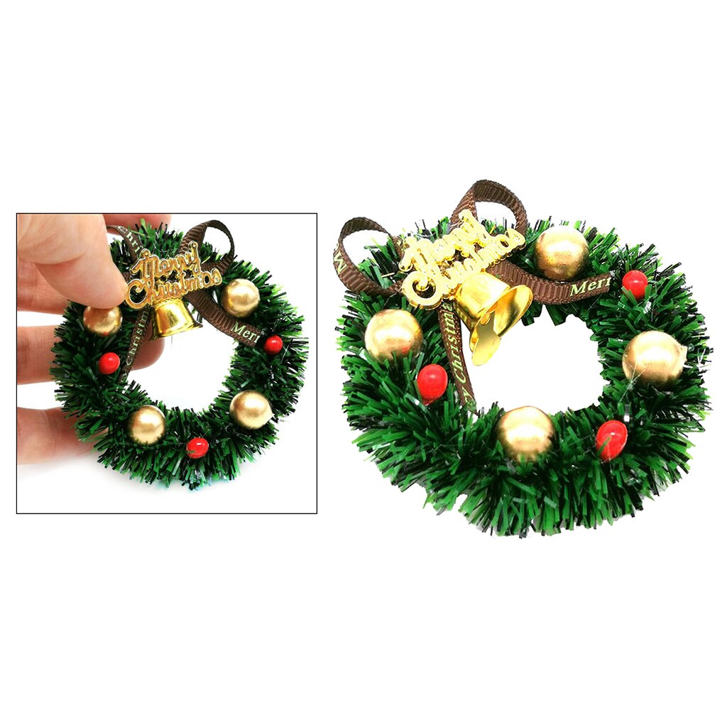 Doll House Decoration Accessories 1:12 1:6 Toy House Miniature Scene Model Christmas Wreath Garland Pretend Toys