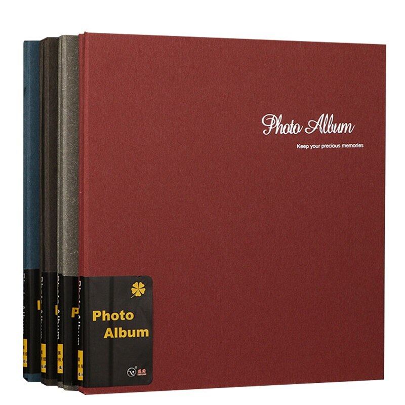 Gør-det-selv samlet 1-8 tommer billedfotoalbum filmdækket forseglet sort baggrund 20 sider album 5 farver manual fotoalbum