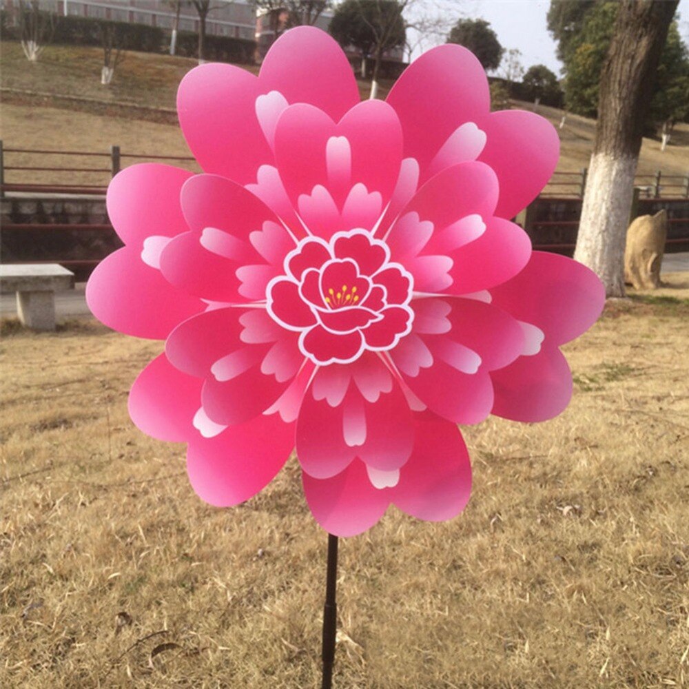 Vlinder Pioen Bloem Kleurrijke Wind Spinner Windmolen Huis Tuin Decor 03KD