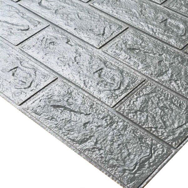 3D Muur Pe Foam Stickers Baksteen Patroon Waterdicht Zelf Stickers Op De Muur Kamer Home Decor Voor Kids Slaapkamer Woonkamer kamer Sticker: silver grey
