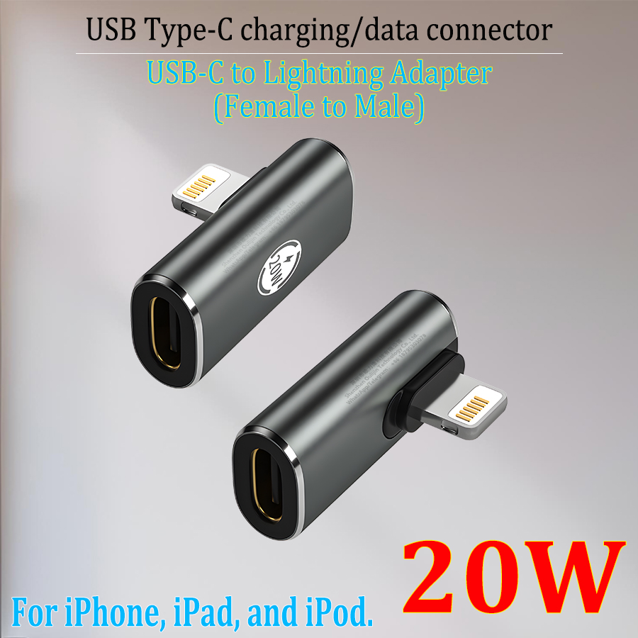 USB Type-C PD 20/27W charging data connector for iPhone, iPad, iPod, USB-C to Lightning adapter, female to male, multiple styles: Option 3