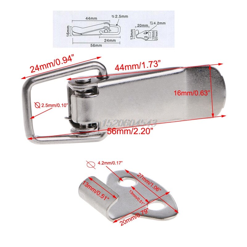 4Pcs Hardware Cabinet Boxes Spring Loaded Latch Catch Toggle Iron Hasp For Sliding Door Simple Window Cabinet R06