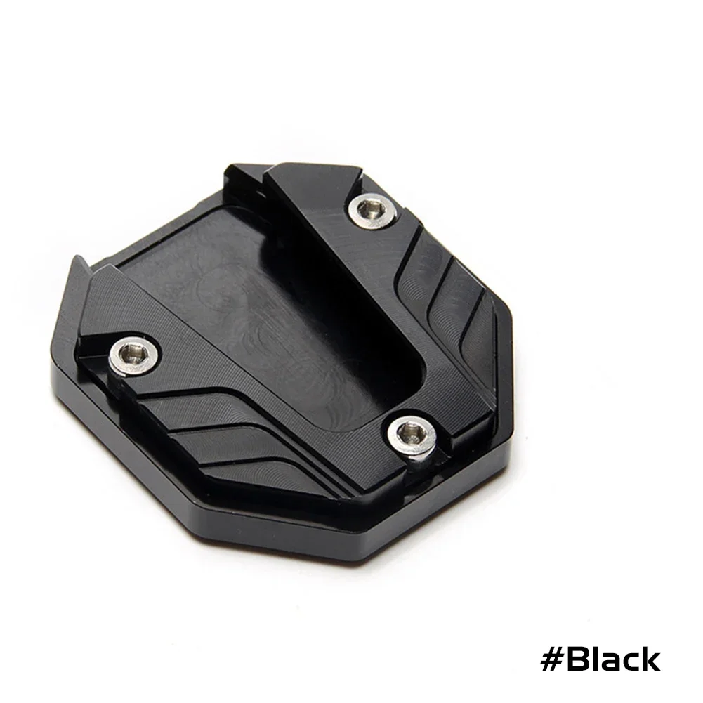 Universale Scooter moto bici cavalletto Extender piede supporto laterale estensione Pad piastra di supporto antiscivolo Base allargata: Black