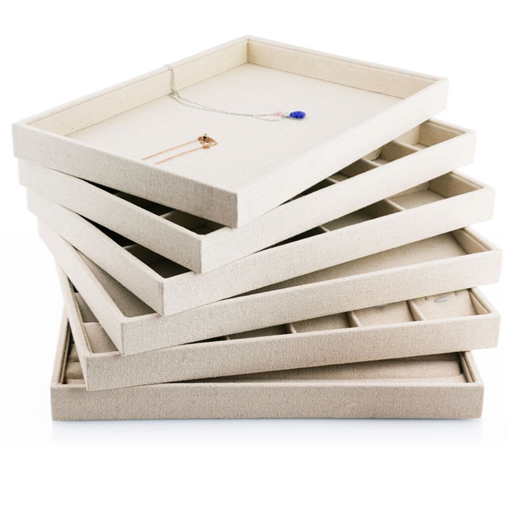 Großes Schmuck-Organizer-Set mit 4 Stapelbaren Samt-Schalen für Ringe und Halske Großes Schmuck-Organizer-Set mit 4 Stapelbaren Samt-Schalen für Ringe und Halske