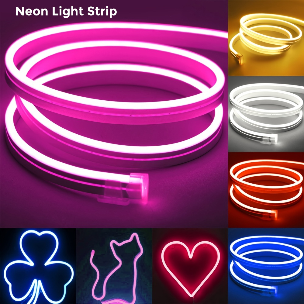 1 Roll 12V 196.85in/5M LED Flexible Silicone Neon Light, Outdoor LED Strip Lights Waterproof, 2835 12-bead Neon Light, 12V 6*12