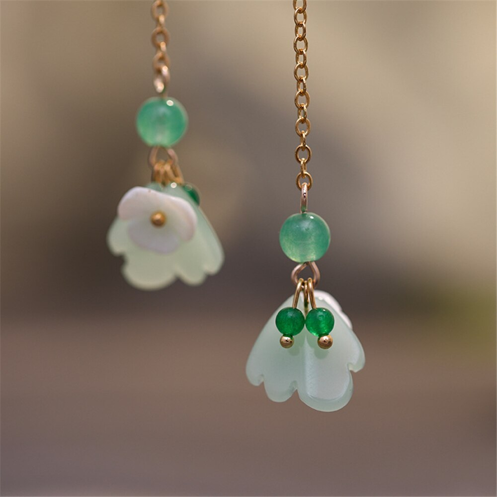 Women's Earrings Chinatown Cosplay Chinese Game Role Jewelry Lotus Style Simple Flowers With Chinese Cheongsam