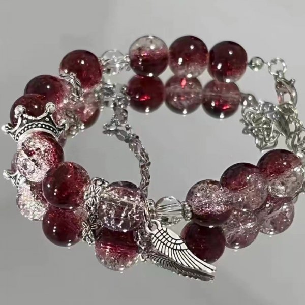Mode Y2K Zoete Kersenbloesem Armband Voor Vrouwen Prachtige Elegante Bloem Kristal Kralen Armband Meisje Partij Sieraden: Rose Goud Kleur