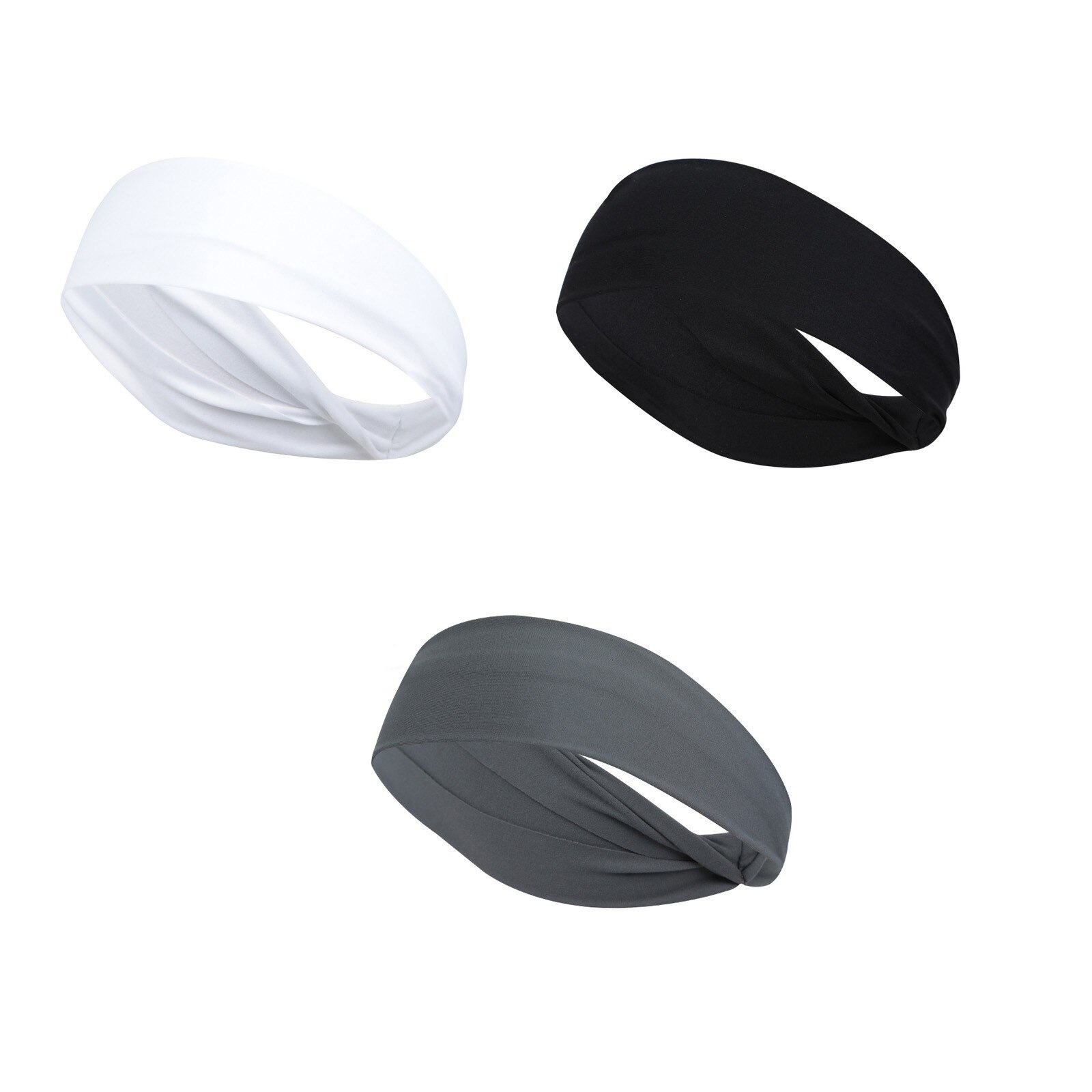 3Pcs Sport Hoofdband Running Fitness Zweetband Elastische Stretch Wrap Absorberende Zweet Fietsen Jog Gym Haar Bandage Mannen Vrouwen Oc6: Default Title