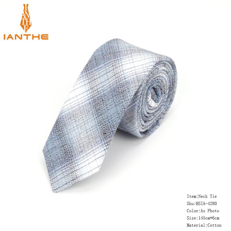 Mode Katoen Streep Stropdassen Voor Mannen Casual Plaid Stropdas Gravatas Corbatas Slanke Pak Vestidos Heren Stropdassen Party Narrow Neck Tie