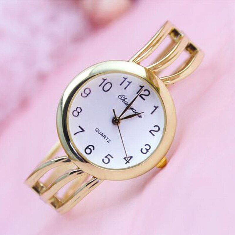 Brand Chaoyada Vrouwen Horloge Geïmiteerd Keramische Dames Luxe Gouden Armband Horloges Met Fijne Stalen Band