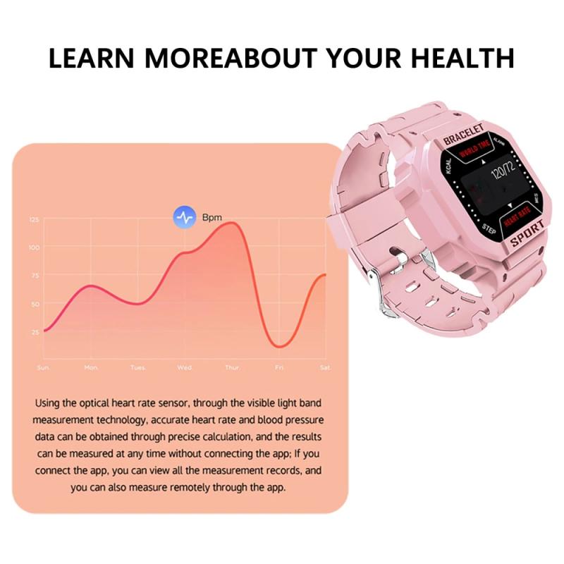 Smartwatch mit i3- zoll-farbdisplay, geeignet für damen und herren, mit blutdruckmessung, fitness-tracker und schrittzähler, sport-smart-armband