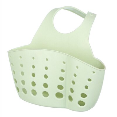 Cesta de almacenamiento colgante para fregadero, bolsa escurridora, estante para grifo, esponja, soporte para cepillo para jabón, utensilios para el baño ajustables, 1 ud.: light green