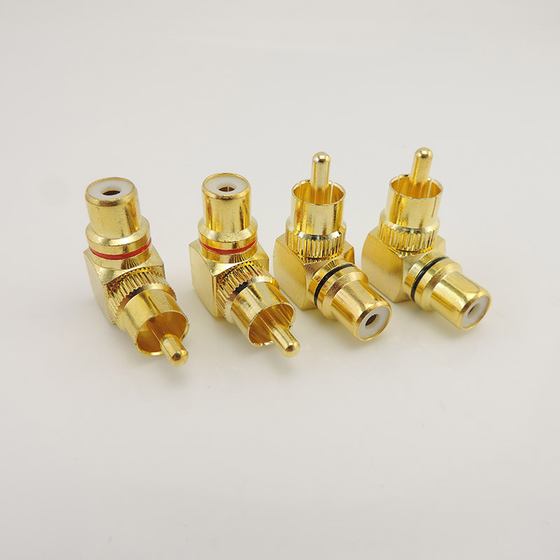 90 Degree RCA Connector Male To Female M/F Right Angle Plug Adapters L type Elbow for cctv camera Audio q1