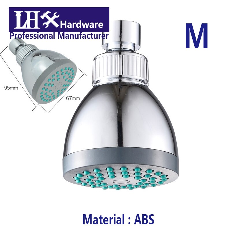 Hotel Bathroom Showerhead ABS Plastic Top Spray Single Rain Shower Head Round Chrome Finish Showerhead LHX XY102 F: M
