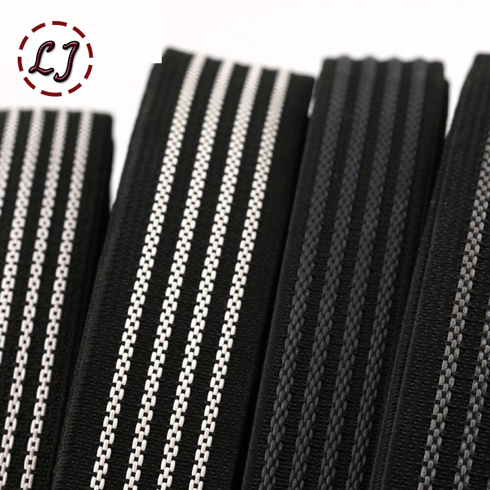 Banda elástica antideslizante para traje de esquí, cinta elástica para embarazadas, accesorios de costura para el hogar, color blanco y negro de , 20mm, 25mm,
