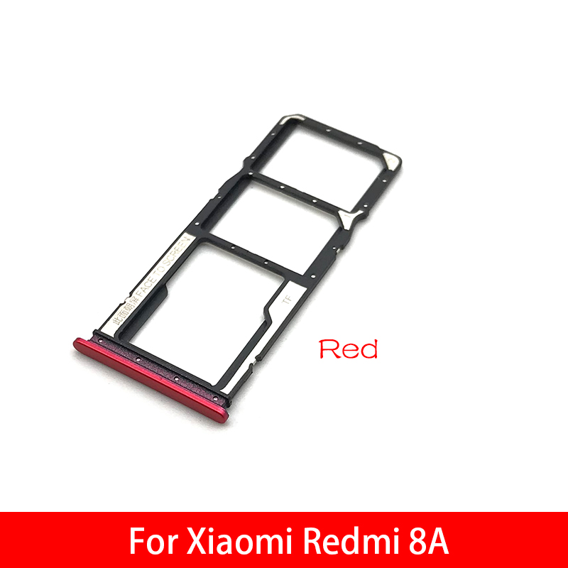 Peças de reposição do adaptador do suporte da bandeja do cartão do sd do entalhe do cartão sim para xiaomi redmi 8a: Vermelho