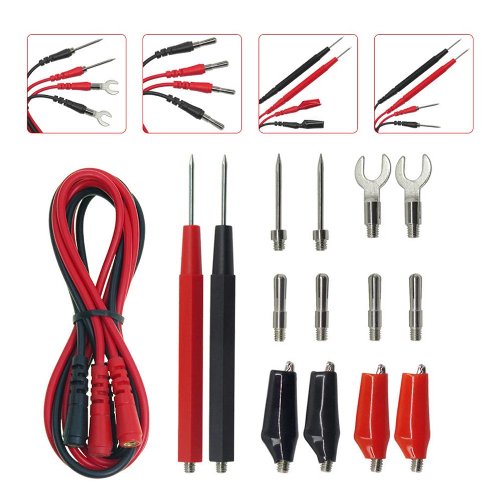 1Set Meetsnoeren Kit Vervangbare Test Draden Probes Voor Digitale Multimeter Banana Plug Krokodil Clips U Type Probe