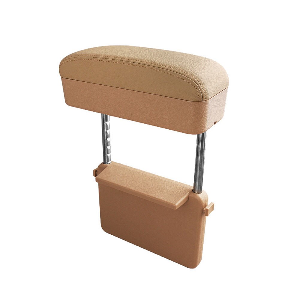 Accoudoir universel pour voiture, support de coude réglable, organisateur de voiture, boîte d'accoudoir avec chargement sans fil, boîte de rangement pour espace de siège de voiture: Beige