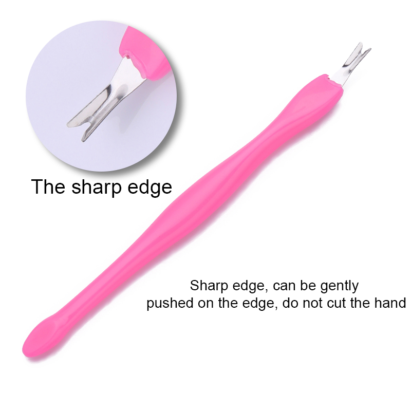 1PC Colorful Dead Skin Remover Stainless Steel Fork Nail Art Cuticle Pedicure Nail Remover Care Nail Tool