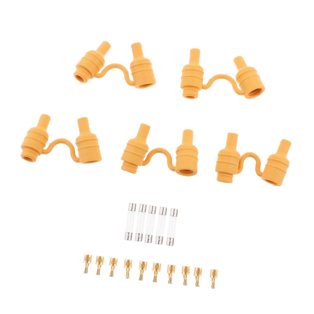 5 Sets AGC Glass Fuse Holder Inline For 6X30mm Fuse With Terminals