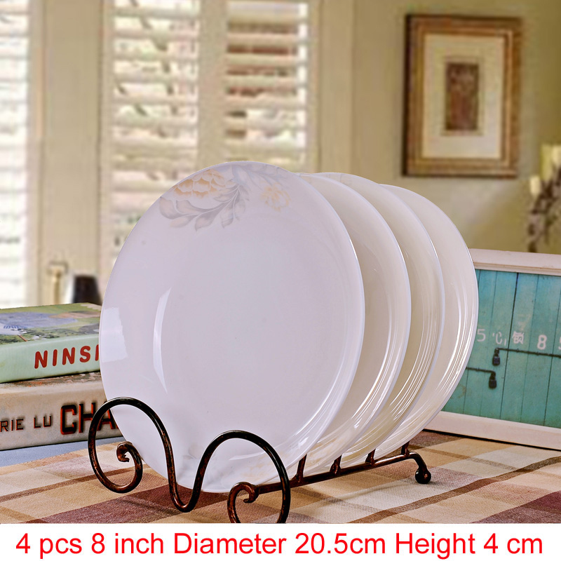 4 stk/sæt jingdezhen porcelæn porcelæn spisestel spisestue keramik service dybe suppe retter sushi tallerkener: J